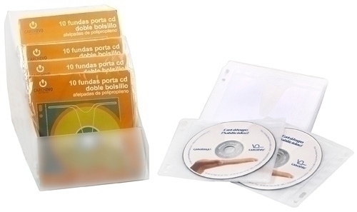 PORTA-CD DOBLE PP ACOLCHADO BLIS DE 10