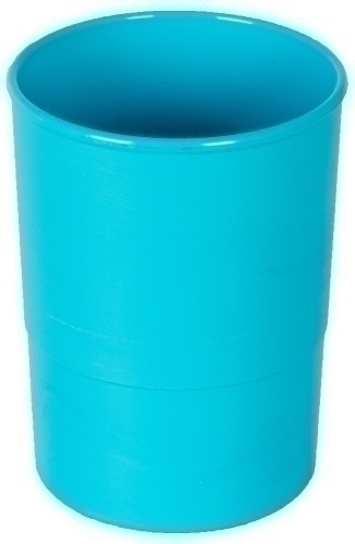 PORTA LAPICES PLASTICO REDONDO AZUL