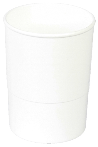 PORTA LAPICES PLASTICO REDONDO BLANCO