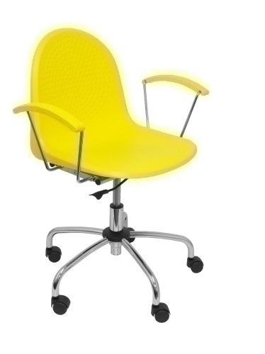 SILLA PIQUERAS VES GIRATORIA PVC AMARILL