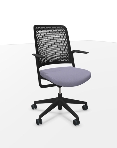 Silla WithMe negra asiento era gris claro