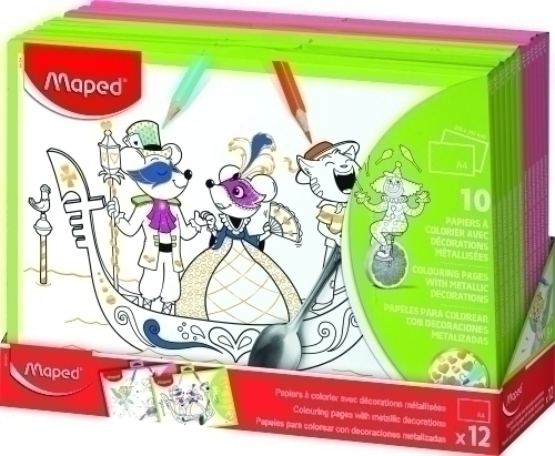MAPED PAPELES COLOREAR DEC.METAL 10und