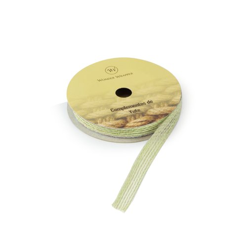 CINTA REGALO YUTE R.3 m.10 mm VERDE
