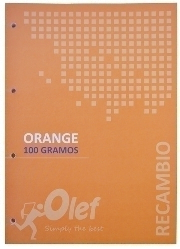 RECAMBIO OLEF A4 80h 4 TAL. CD.5 NARANJA - Pack de 5 unidades