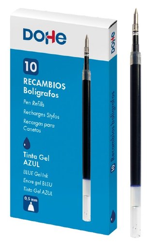 RECAMBIO DOHE ROLLER GEL AZUL C/10 - Pack de 10 unidades
