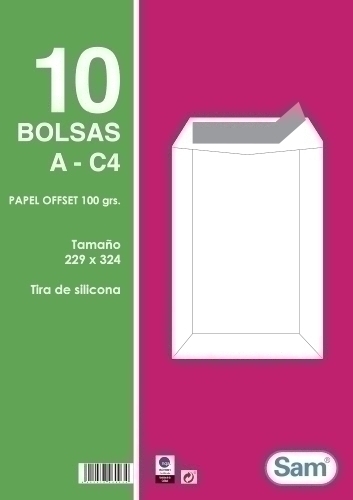 BOLSA SAM 229x324 BCO. 100g PAQ.10 - Pack de 25 unidades