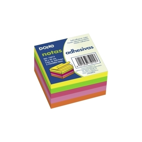 TACO NOTAS DOHE 75x75 250H 5 COL - Pack de 6 unidades