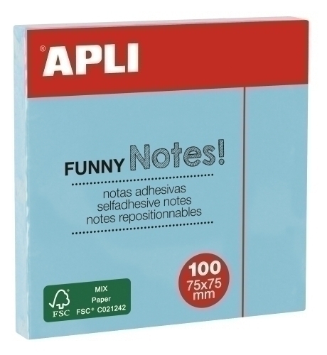 TACO NOTAS APLI 75x75PASTEL AZ - Pack de 12 unidades