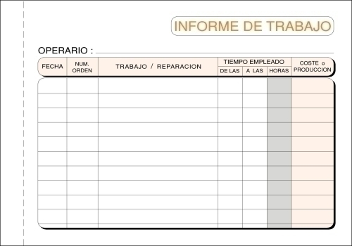 TALONARIO INFORME TRABAJO 8º APAIS.COPIA T-137 - 1 unidad