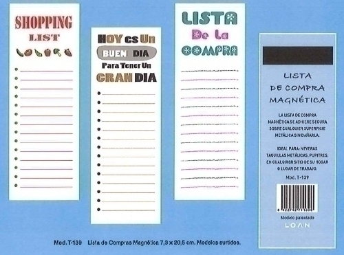 TALONARIO LISTA DE COMPRA MAGNETICA