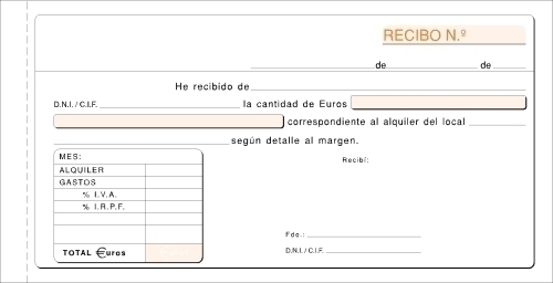 TALONARIO ALQUILER IVA DUPLICADO LOAN
