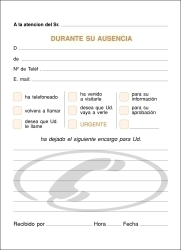 TALONARIO LLAMADAS TELEFONO 8º NATU LOAN