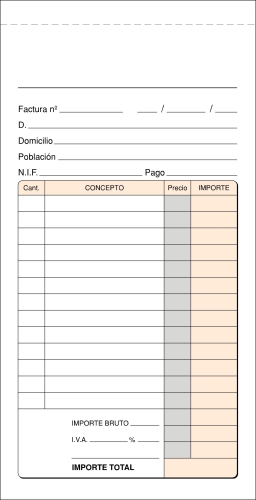 TALONARIO FACTURAS 3 FOLIO NAT. DUP LOAN - Pack de 10 unidades