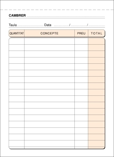 TALON. CAT. CAMAREROS 8º DUPLICADO LOAN