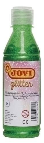 TEMPERA JOVI LIQ.GLITTER 250 ml VERDE