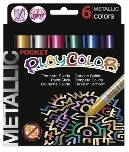 TEMPERA PLAYCOLOR MET. POCKET C/6