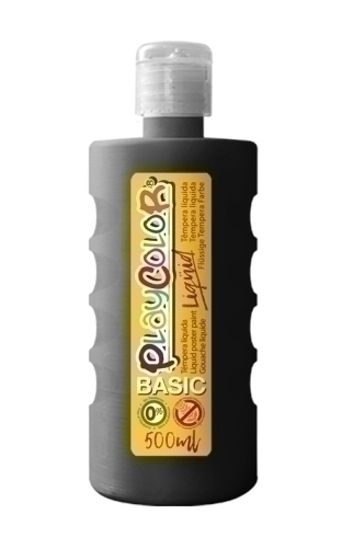 BOTE ERG. TEMPERA LIQ. PLAYCOLOR 500ML NEGRO