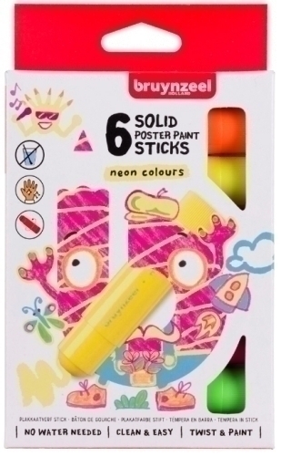 TEMPERA BRUYNZEEL SOLIDA NEON C/6 - Pack de 6 unidades
