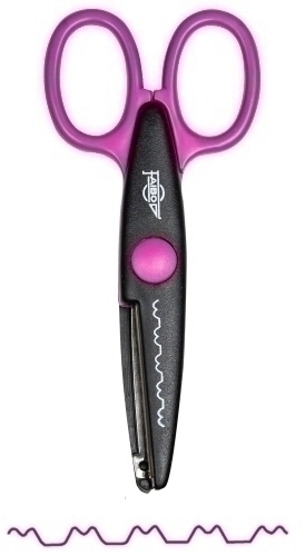 TIJERAS FAIBO DENTADA ROSA - Pack de 10 unidades