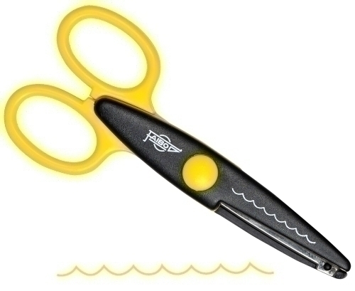 TIJERAS FAIBO DENTADA AMARILLO - Pack de 10 unidades