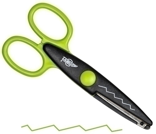 TIJERAS FAIBO DENTADA VERDE - Pack de 10 unidades