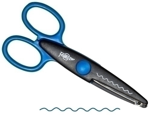 TIJERAS FAIBO DENTADA AZUL - Pack de 10 unidades