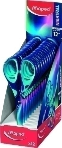 MAPED TIJERAS NIGHTFALL 16CM MULTICOLOR -EXPOSITOR- - Pack de 12 unidades