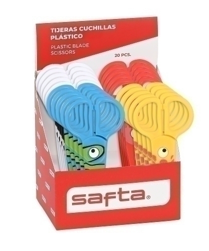 TIJERAS ESC. SAFTA PLASTICO SURT.EXP.20