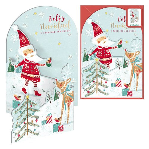 CHRISTMAS DOHE 115x170 SANTA EN LA NIEVE - Pack de 6 unidades