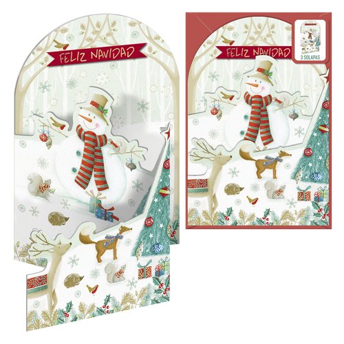 CHRISTMAS DOHE 115x170 MUÑECO DE NIEVE - Pack de 6 unidades