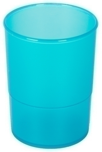 PORTA LAPICES PLASTICO REDONDO TR. AZUL