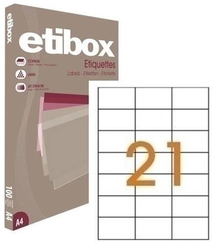ETIQUETAS ADH.IMPR. ETIBOX A4 BLANCA CAJ