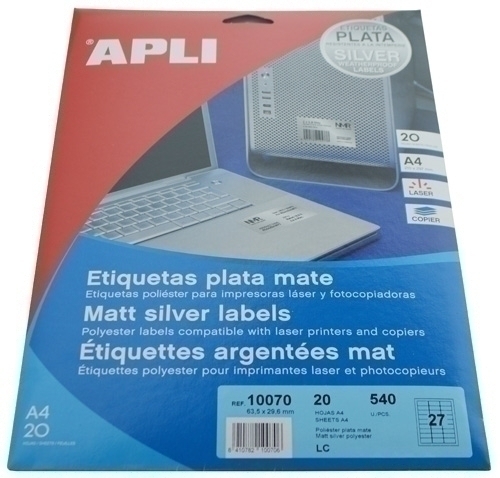 ETIQ.IMP.APLI 10070 20h A4 PRIPT 63,5x30