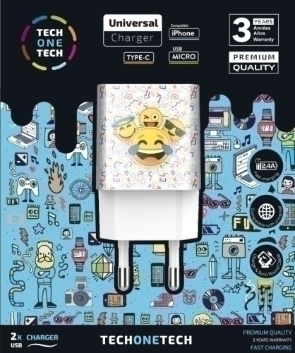 CARGADOR DOBLE DE PARED EMOJITECH