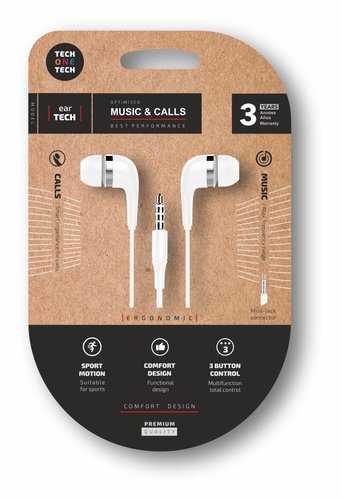 AURICULARES TECHONE BOTON JACK BLANCO