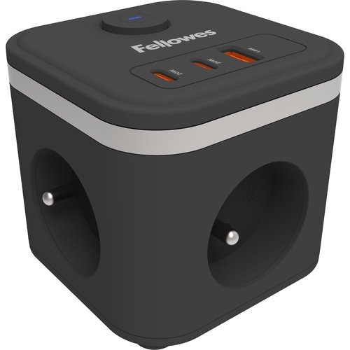 ENCHUFE ADAPTADOR FELLOWES 3SAL+3USB(CUB