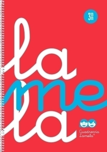 LAMELA CUADERNO ESPIRAL 80H FOLIO 90GR CUADROVÍA 3MM TAPA PP ROJO - Pack de 5 unidades