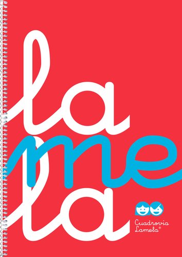 LAMELA CUADERNO ESPIRAL 80H FOLIO 90GR C/M CUADROVÍA 5MM CUBIERTA PP FLÚOR ROJO