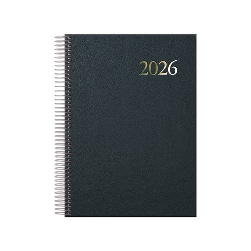 AGENDA SEGOVIA ESPIRAL DÍA PÁGINA 14 X 20 CM. COLOR NEGRO DOHE 11128.