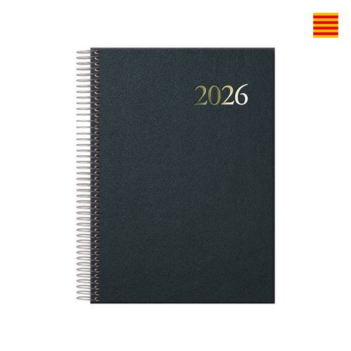 DOHE AGENDA ANUAL SEGOVIA 14X20CM ESPIRAL D/P NEGRO CATALÁN