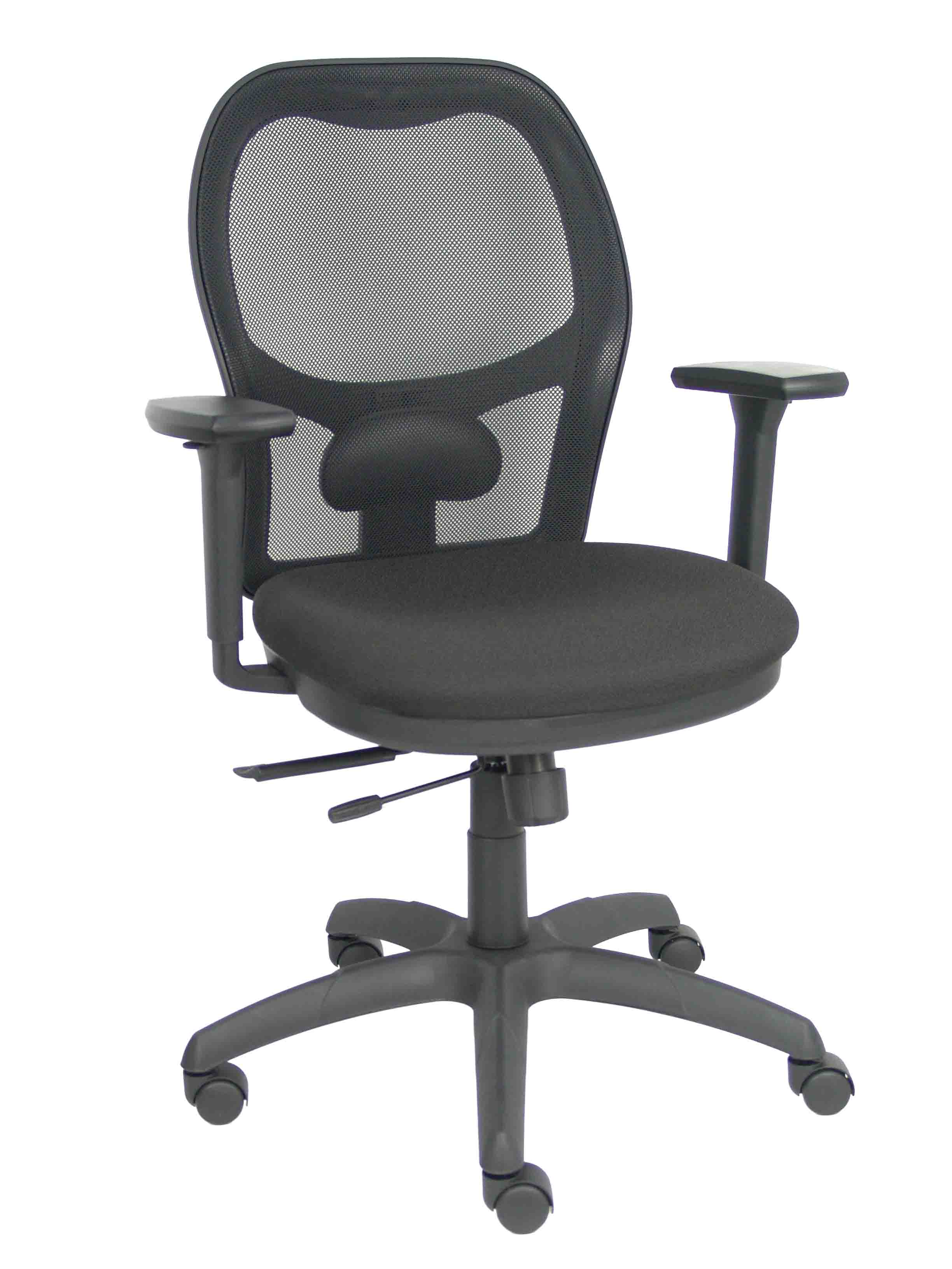 Silla Jorquera traslack malla negra asiento bali negro brazo 3D