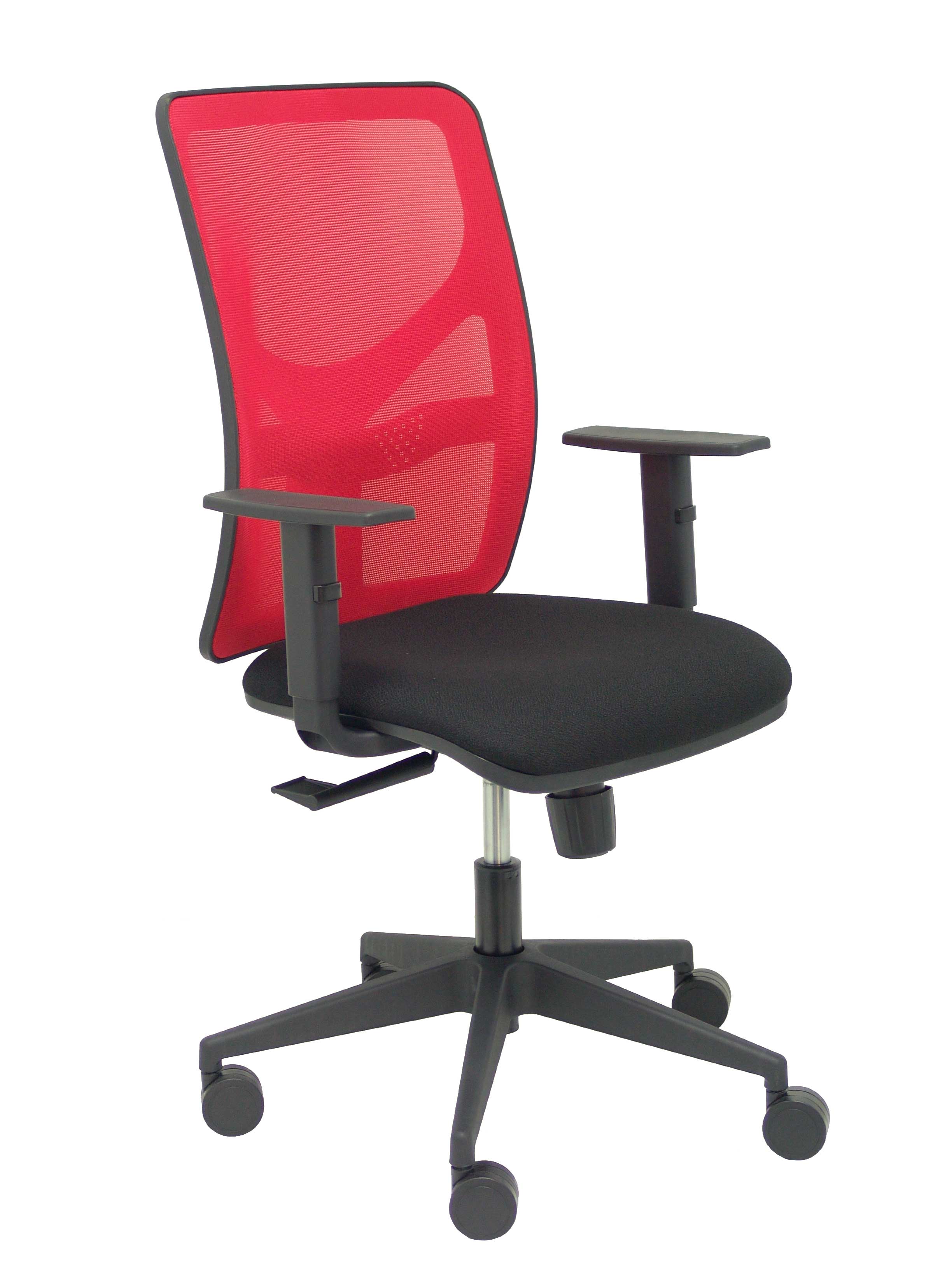 Silla Motilla malla roja asiento bali negro brazo regulable