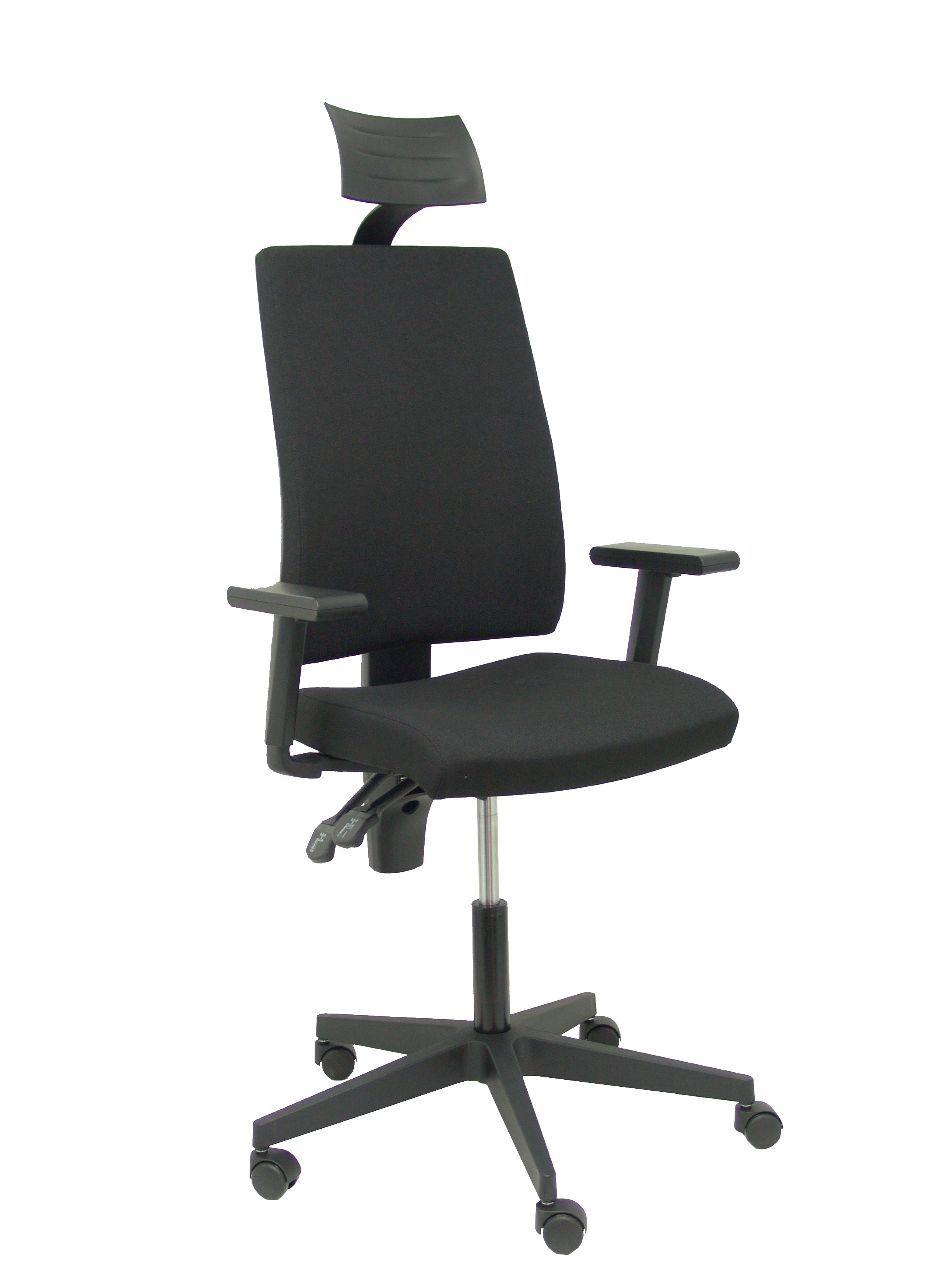 Silla Lezuza arán negro con brazos regulables con cabecero