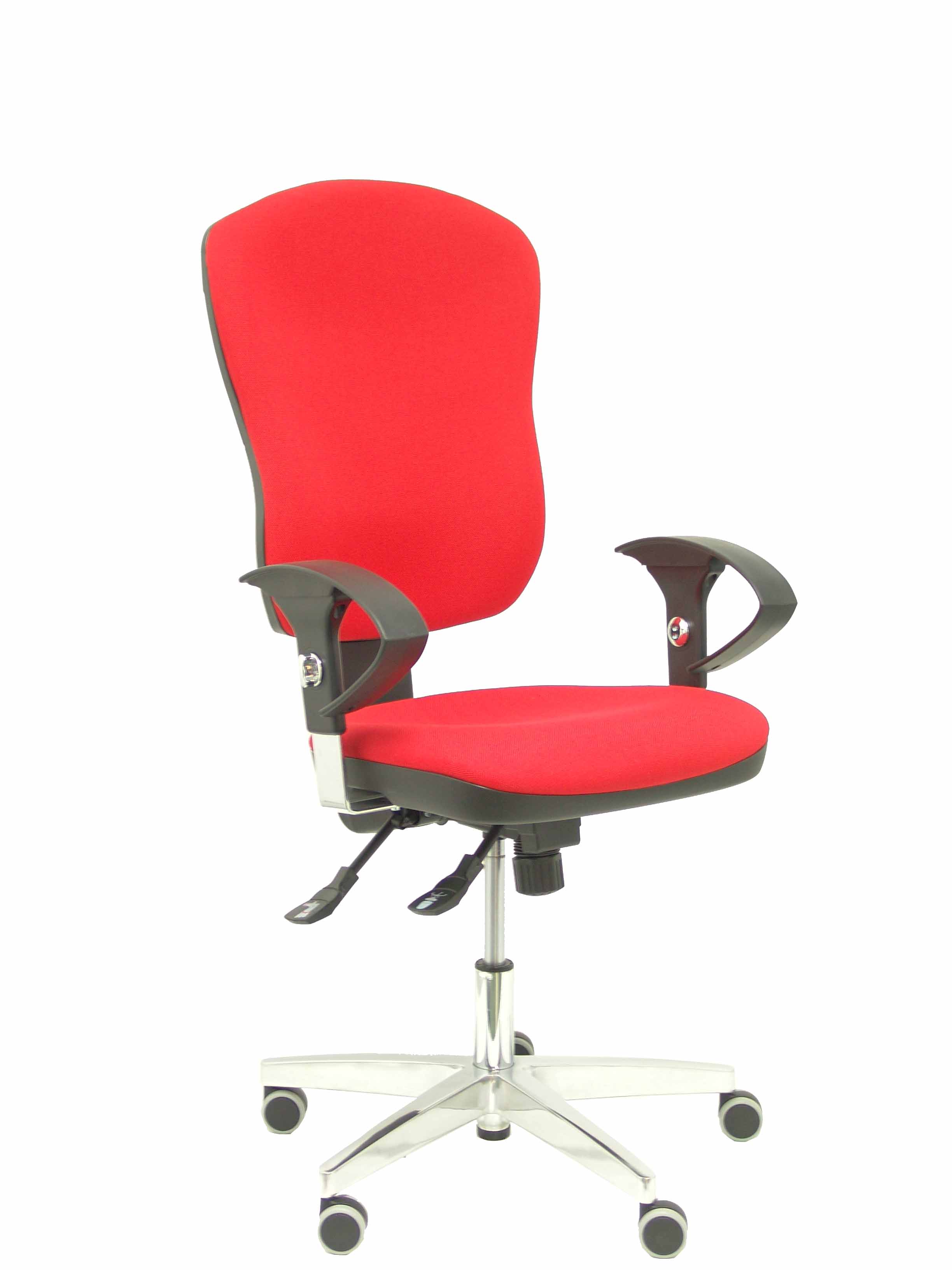 Silla Moral sincro tela rojo brazos regulables