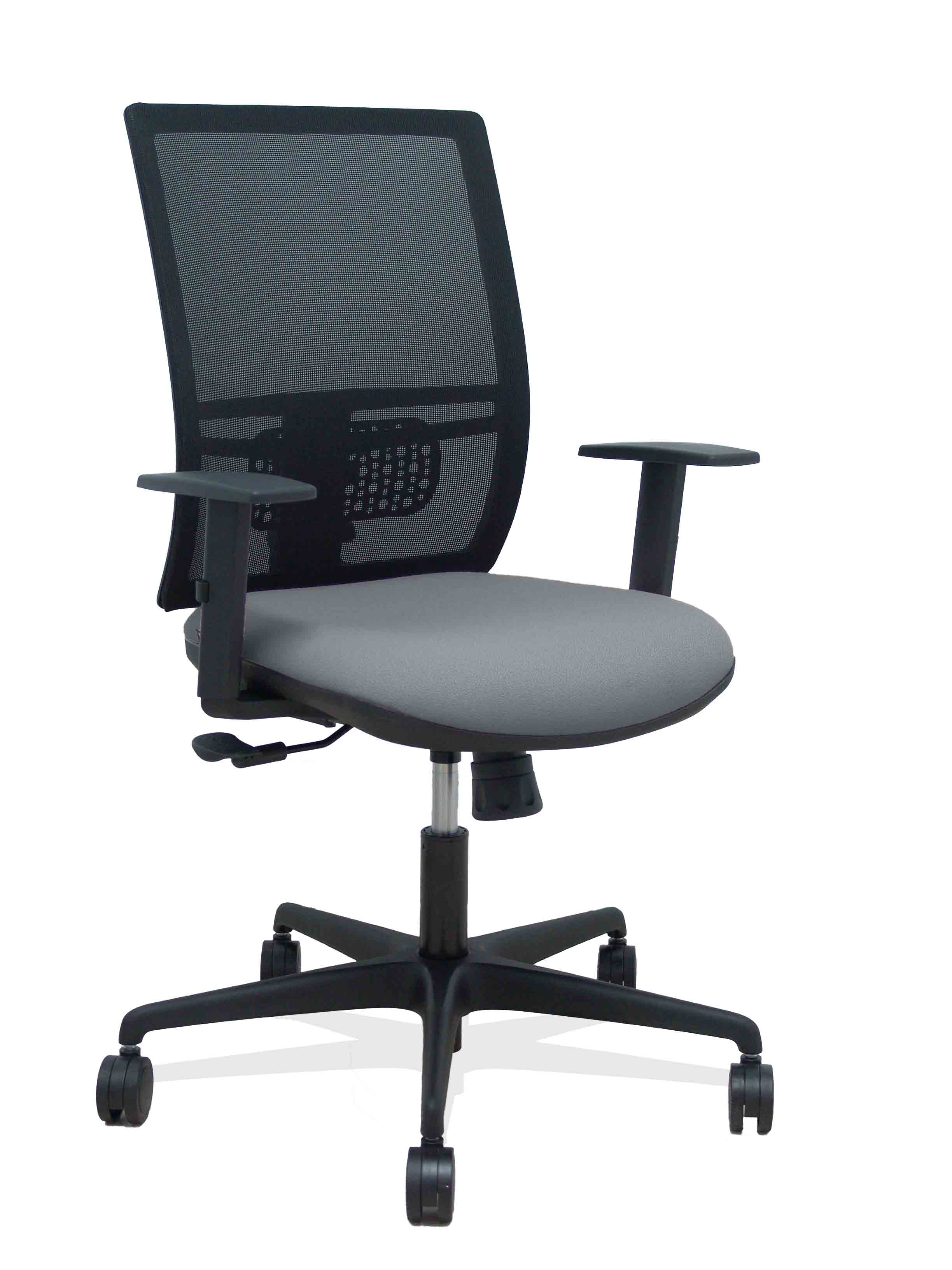 Silla Yunquera sincro malla negra bali gris brazo regulable