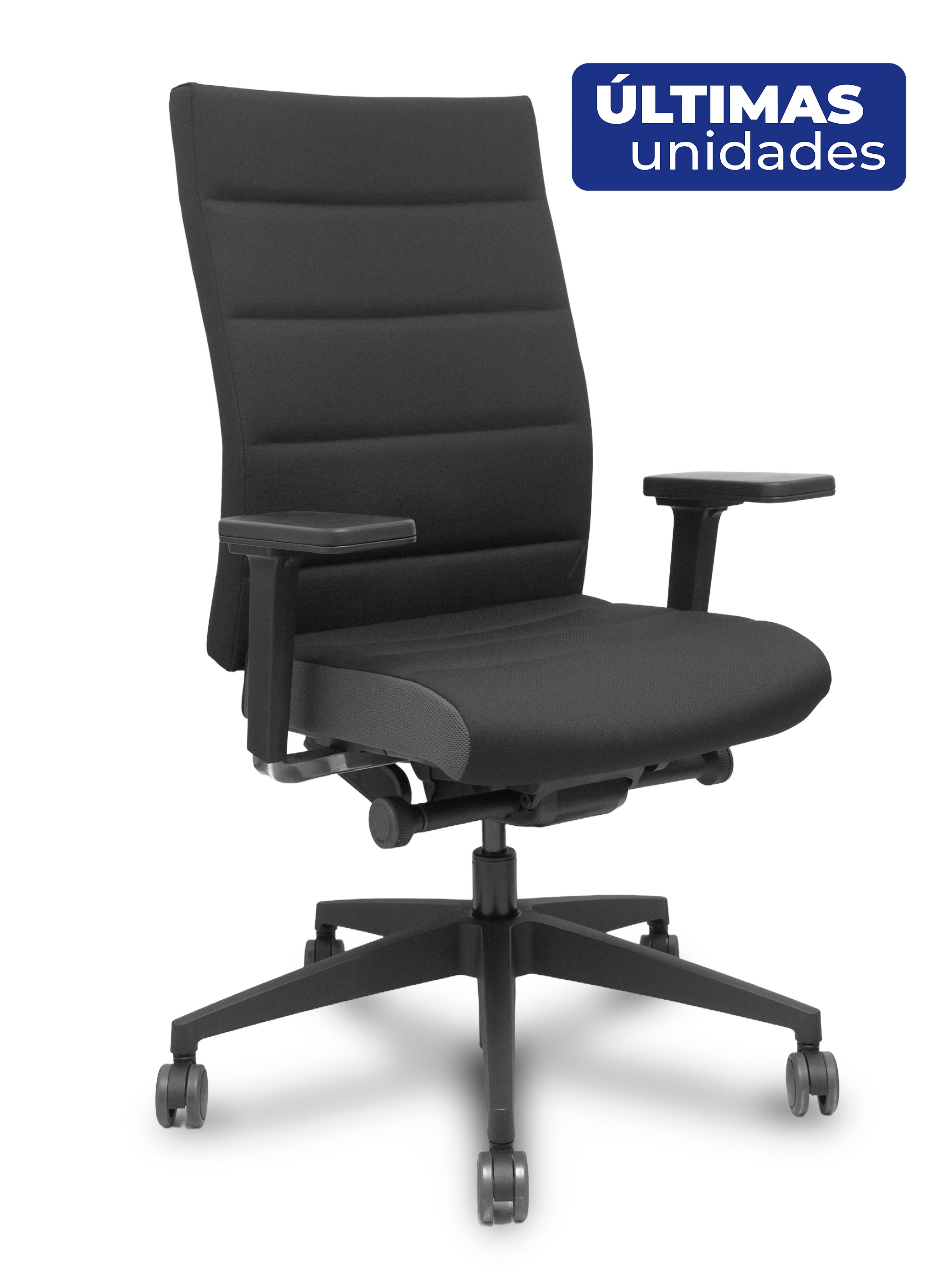 Silla Champ 2.0 traslack tapizado era negro brazos 4D