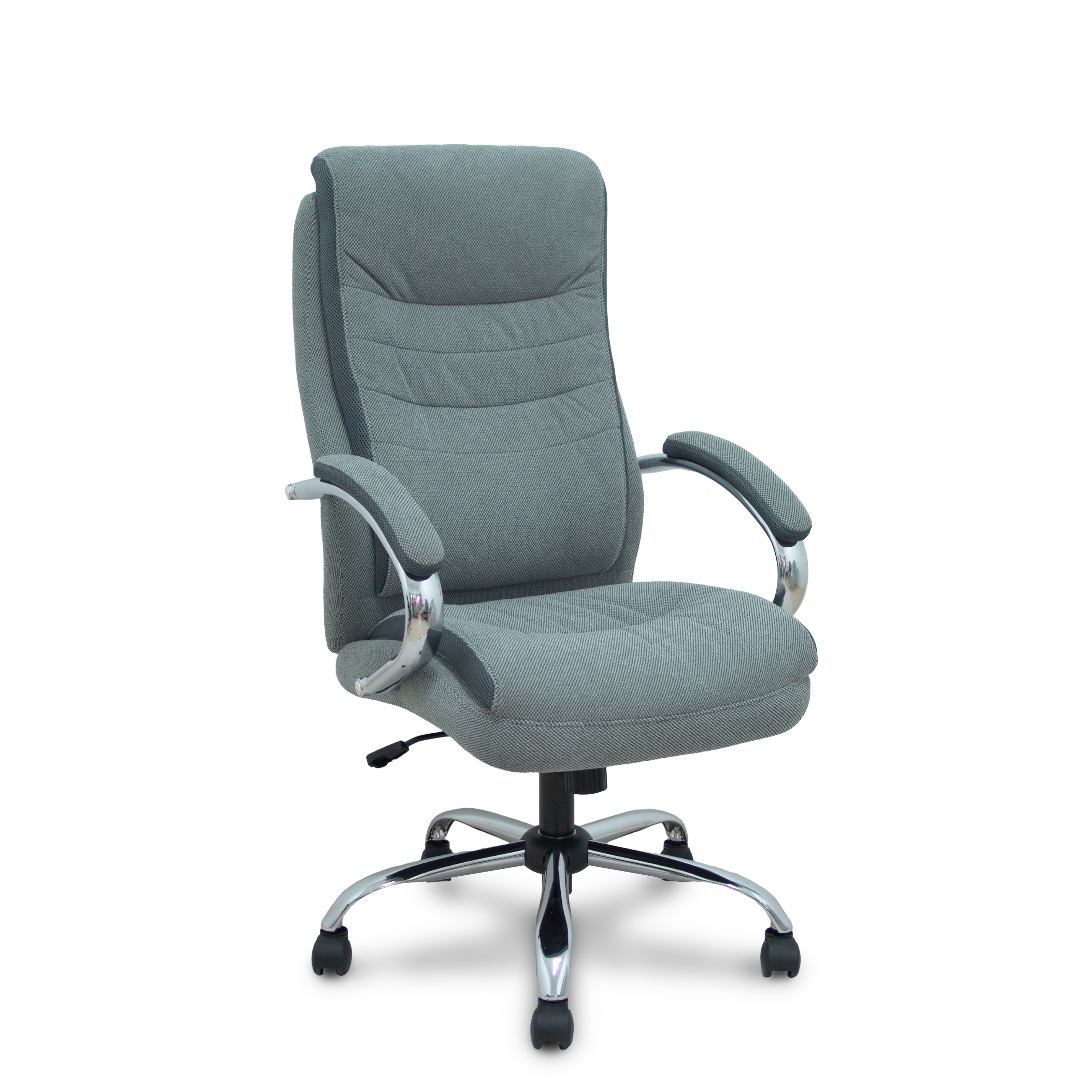 Sillón Opti533 basculante tapizado tela color gris base cromo ruedas nailon