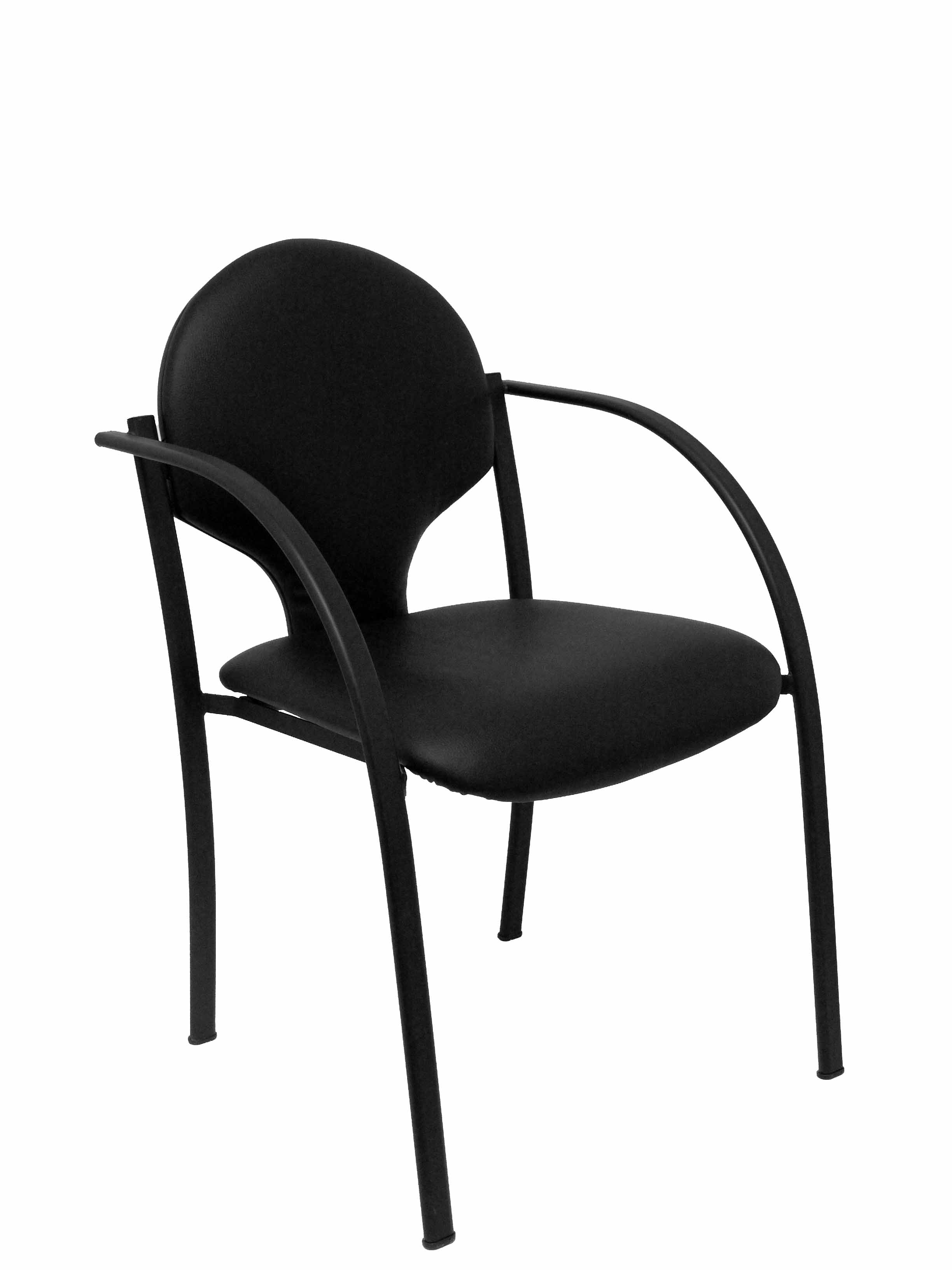 Pack 2 sillas Hellin chasis negro piel negro