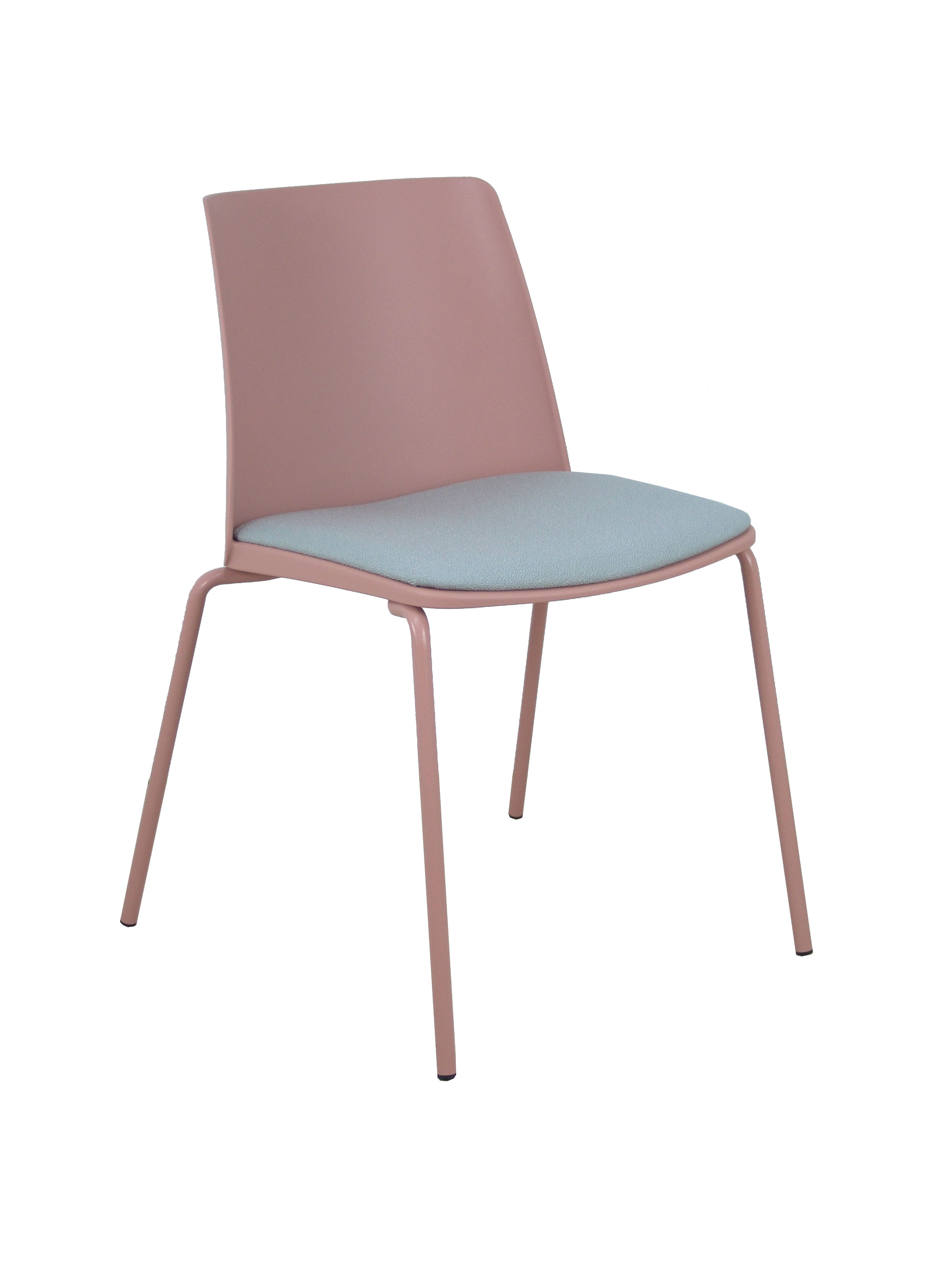Pack 4 sillas Orgaz bali gris claro carcasa rosa y chasis rosa