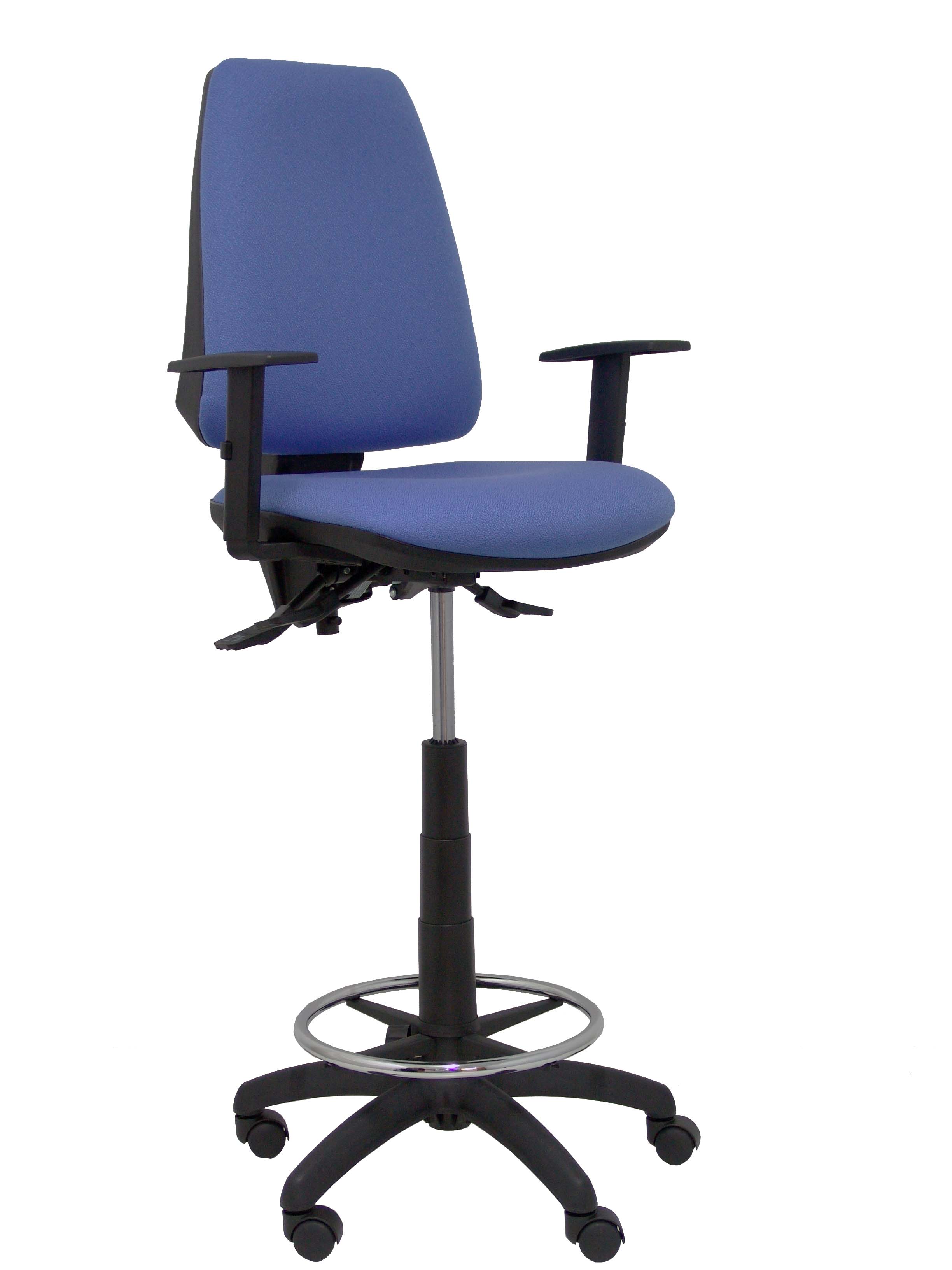 Taburete Elche S bali azul claro brazos regulables